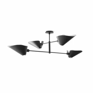 Outlet &Tradition Plafonnier Bonnet SC91, noir, hauteur 40 cm